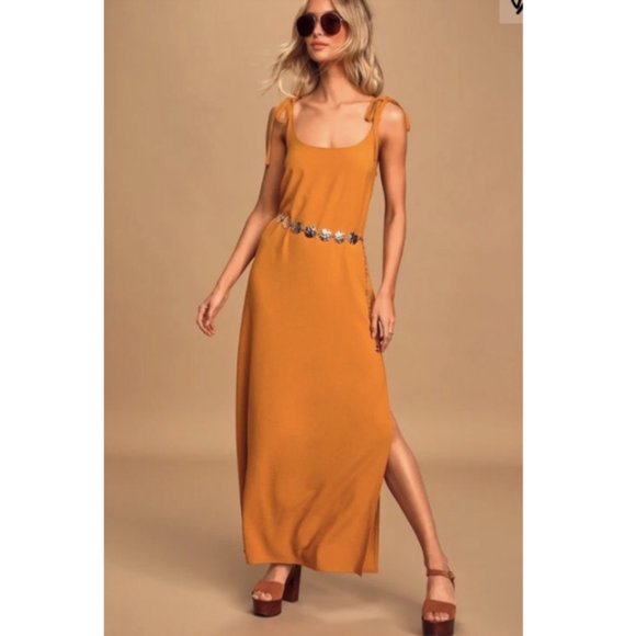 lulus burnt orange dress Chic Burnt Orange Dress - Maxi Dress - Button-Up Maxi - $54.00